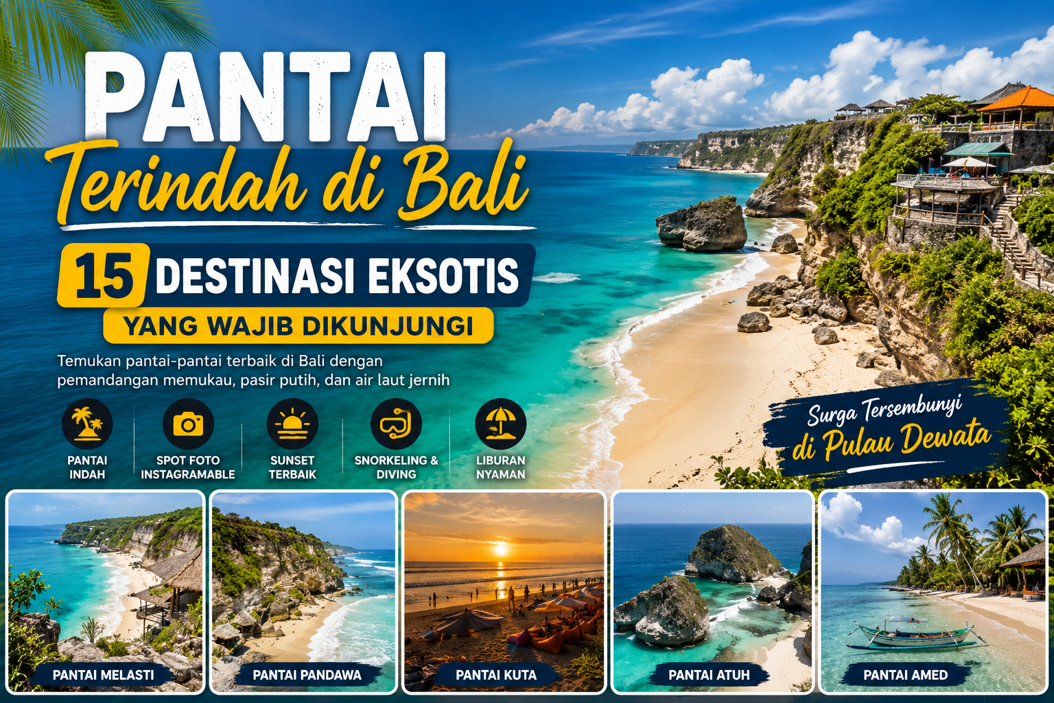 Pantai Terindah di Bali: 15 Destinasi Eksotis yang Wajib Dikunjungi