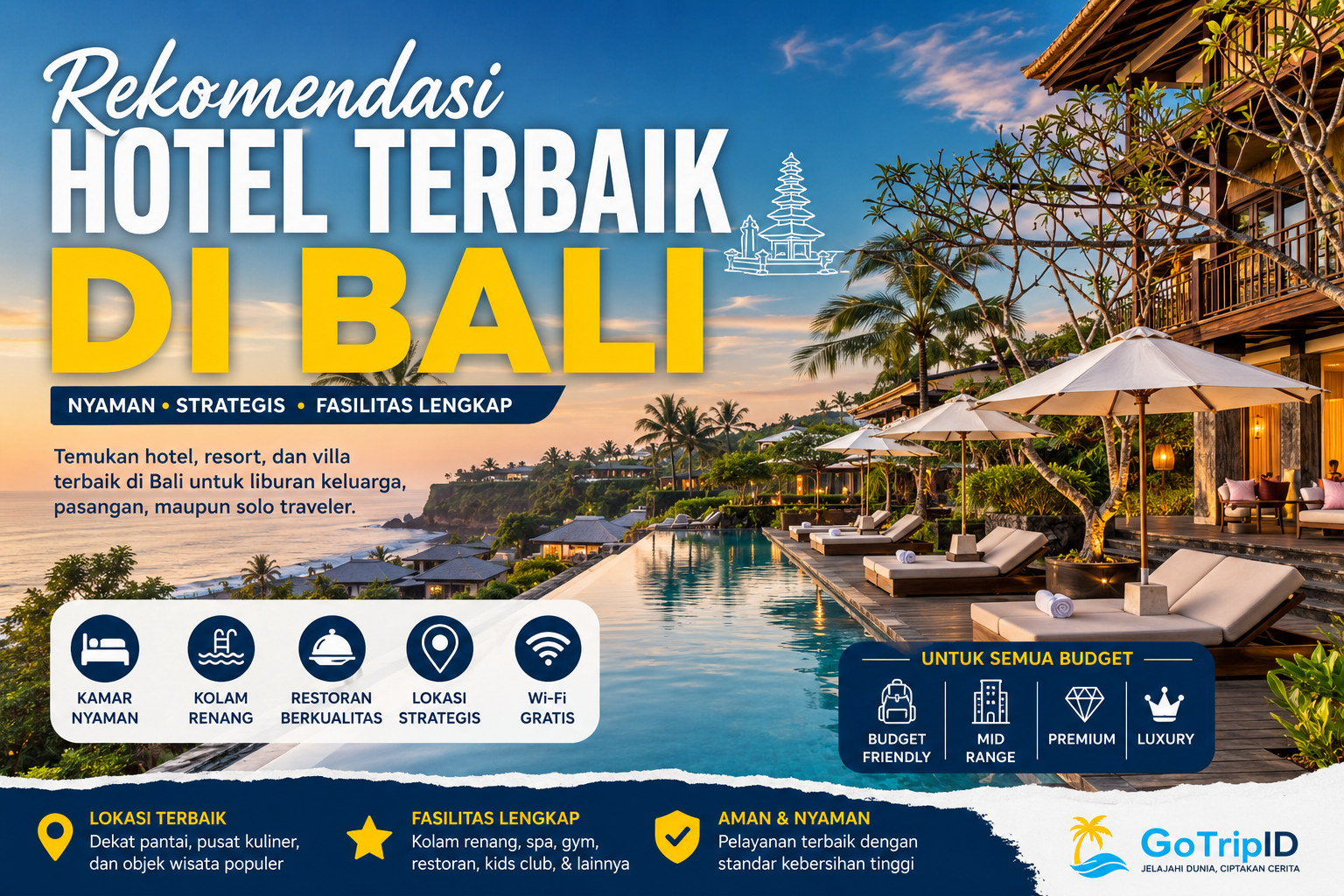 Hotel terbaik di Bali dengan kolam renang dan pemandangan pantai